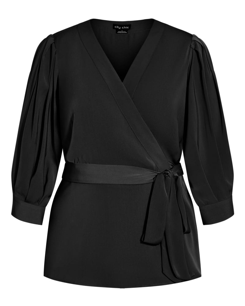 Front of a size XL Kiara Sultry Top in Black by City Chic. | dia_product_style_image_id:322754